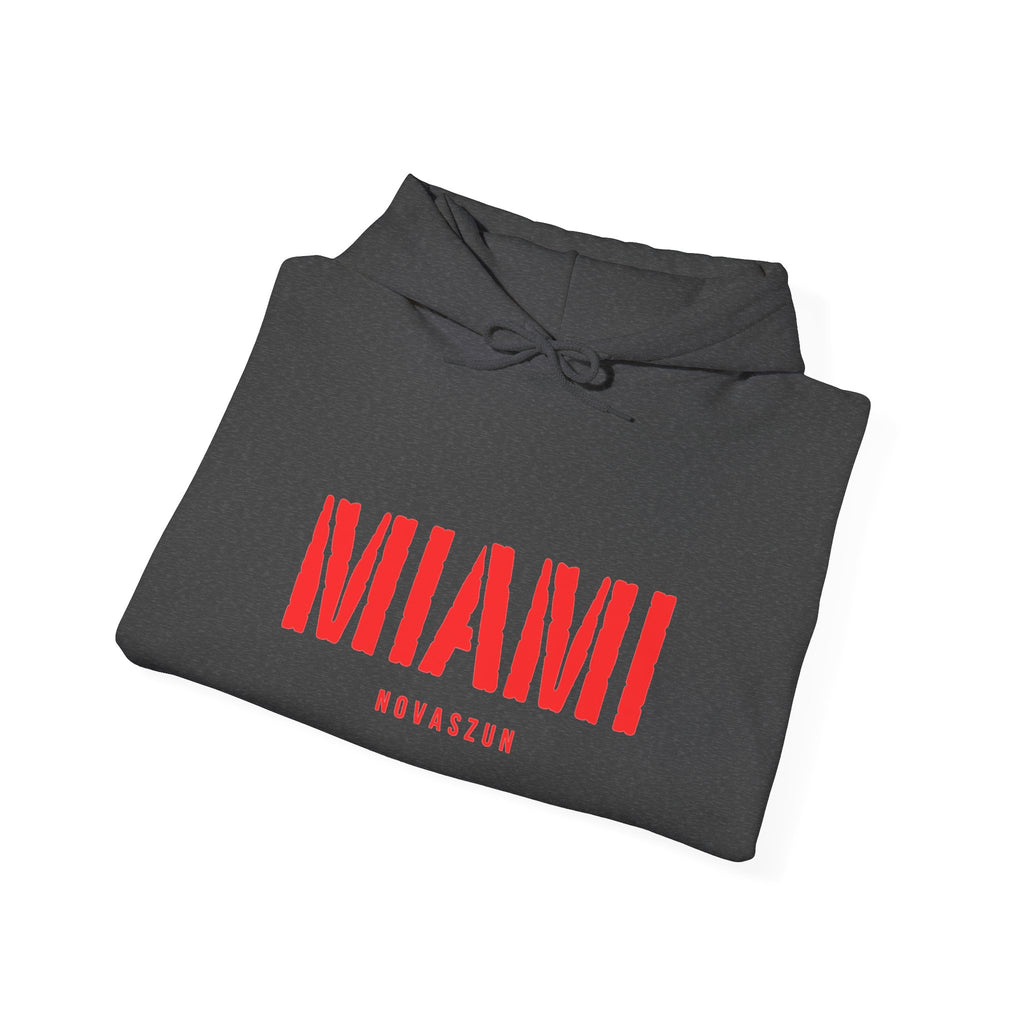 MIAMI Red Text Hoodie