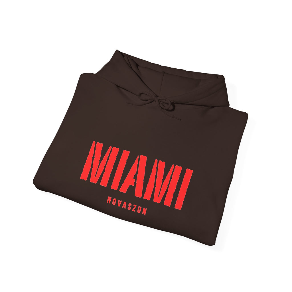 MIAMI Red Text Hoodie