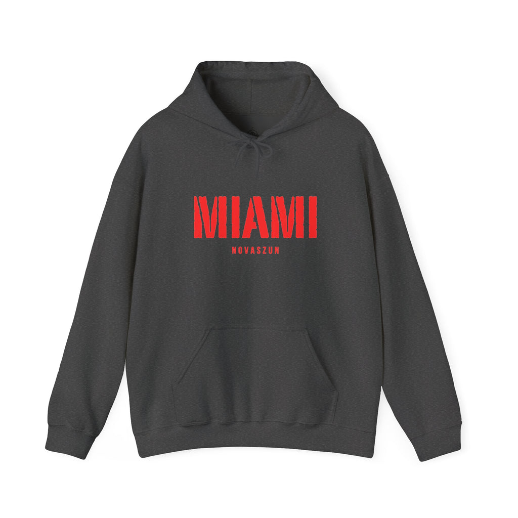MIAMI Red Text Hoodie