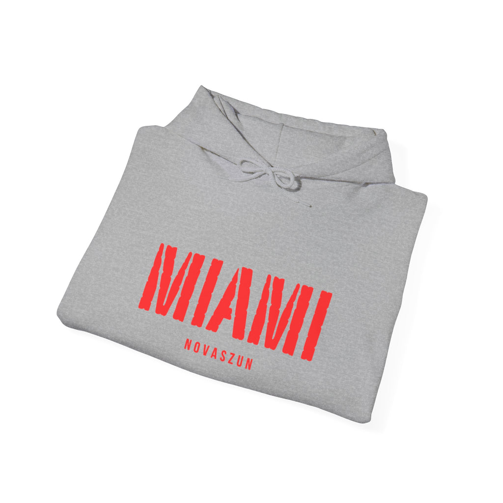 MIAMI Red Text Hoodie